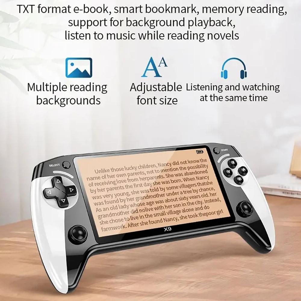 GAMINJA X9 Retro Handheld Video Game Console, IPS Screen Portable Handheld Game Player, Type-C Interface Gaming Console, Protective, Rechargeable Portable Console