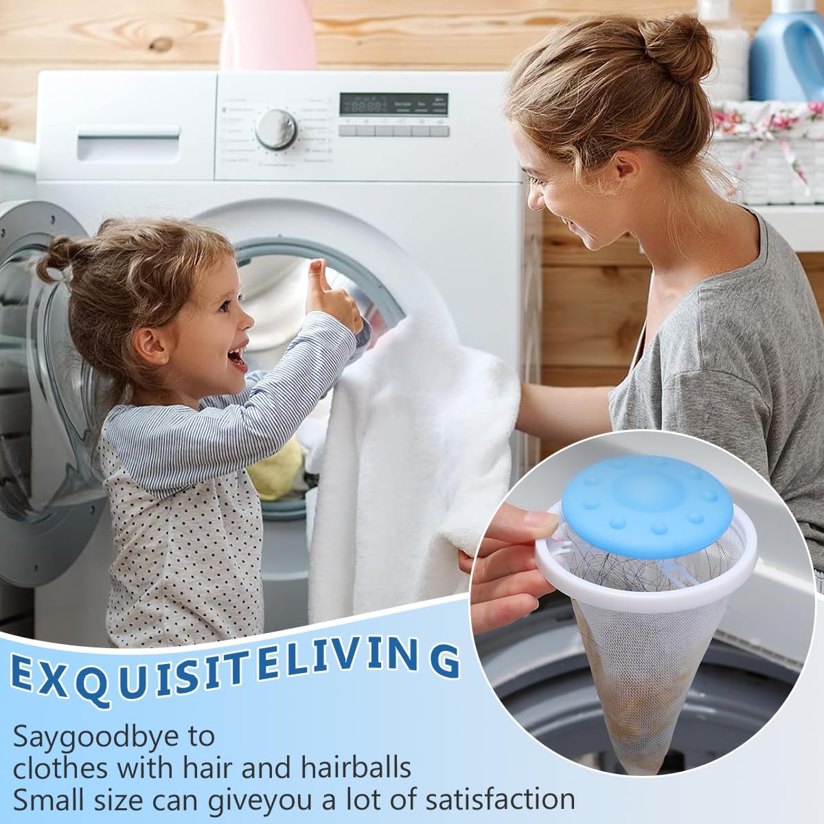 Lint Collector for Washing Machine, 3/6 Pcs Lint Net Set, Pet Hair Remover, Reusable Home Hair Filter, Floating Lint Bag, Washer Cleaner