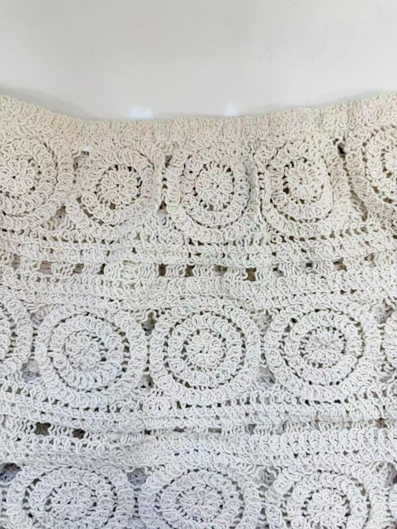 Boho Bohemian Lace Halter Top, Hollow Out Design, Elastic Waistband, Summer Beachwear, Casual Party Wear, Women's Fashion