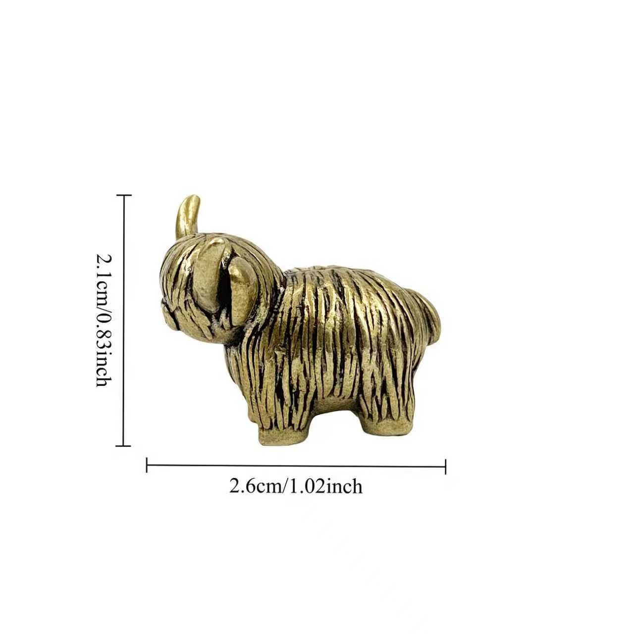 Vintage Brass Miniature Bull Figurines | Solid Brass, Decorative Miniature Ornaments for Tea Tables and Various Room Types, No Electricity Required