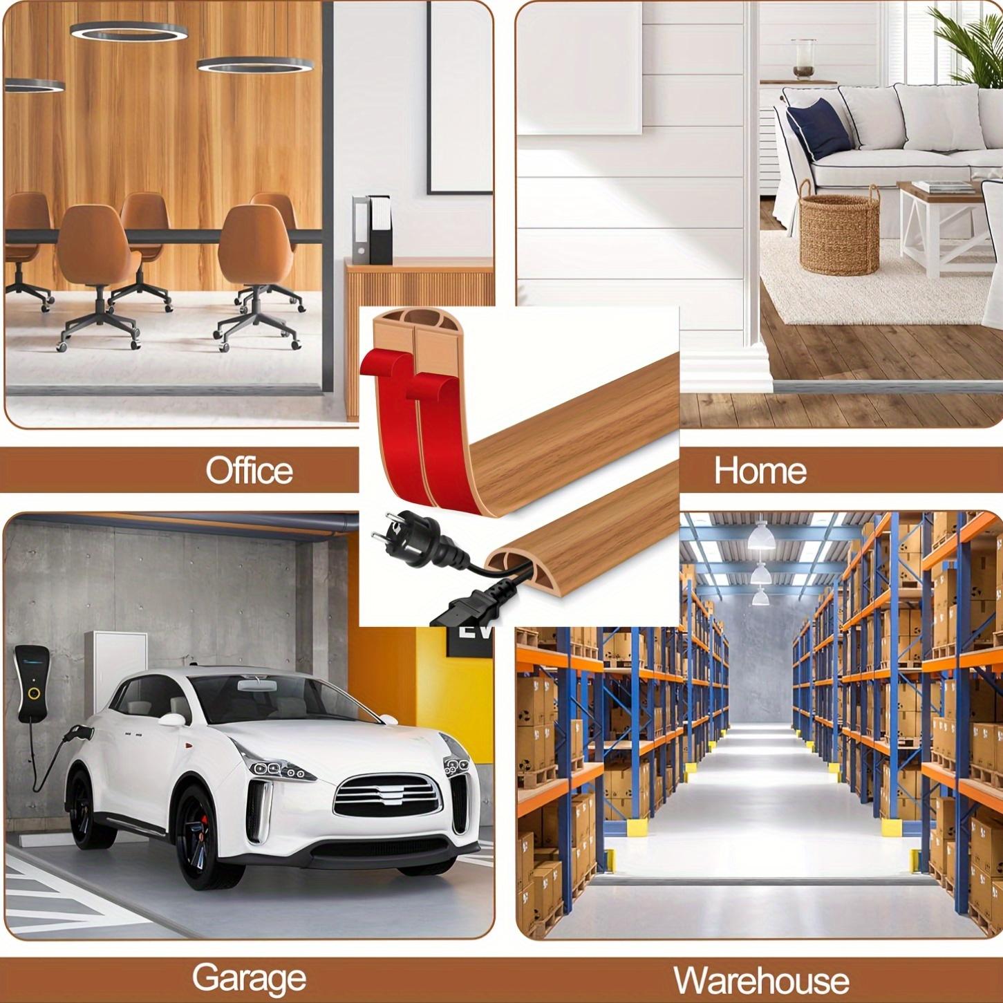 1pc wood grain self-adhesive floor cable protector, self-adhesive cable concealer, anti-slip cable protector, suitable for home and office