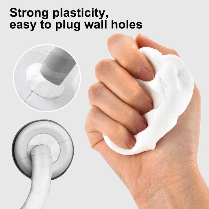 10Count Waterproof Sealing Mud, Quick Repair Mud, Repairing Wall Holes, Waterproof Sealing Putty for Pipe Connections, Wall Holes, Air Conditioning Holes. (5PCS white)