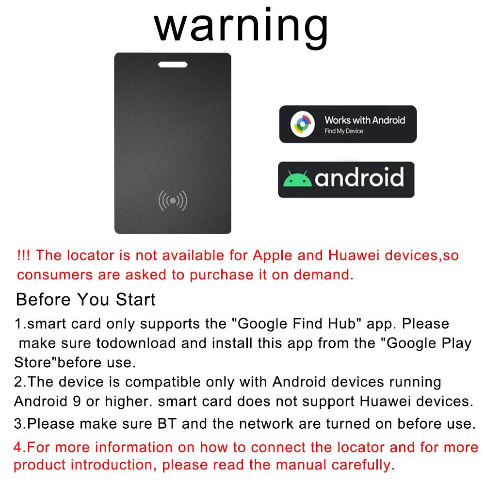 Google Certified Wallet Tracker for Android, Rechargeable BT-compatible Smart Locator, Compatible with Find HUB, for Passport Bag Wallet Luggage