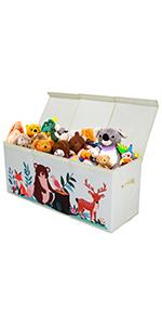 Unicorn Extra Large Toy Box Chest with Flip Lid for Kids, Collapsible Oxford Toy Storage Box with Handles Mesh Pockets, Sturdy Waterproof Toy Box for Bedroom Playroom, 37.7×12.5×15.7 Inch