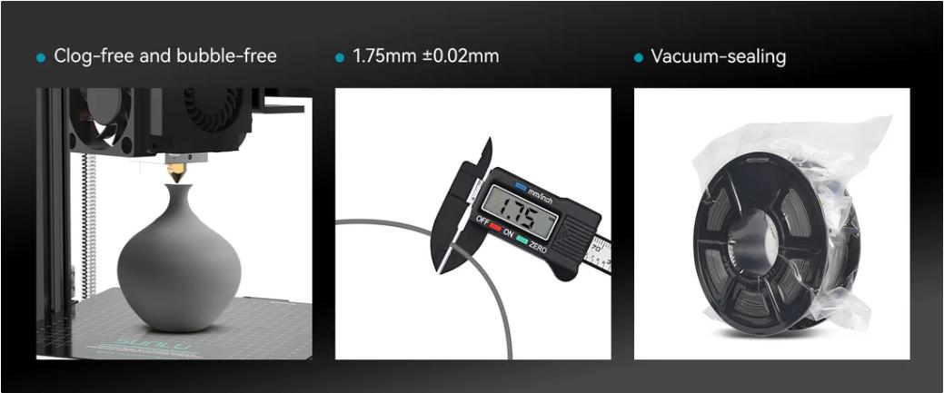 PLA Matte 3D Printer Filament 1KG 1.75mm SUNLU Matte PLA Filament - Neatly Wound, 1KG/Roll