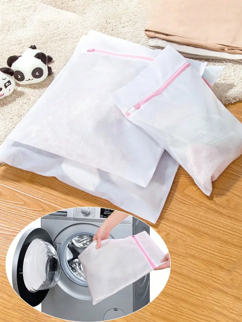 Mesh laundry bag, suitable for machine wash - Fine mesh laundry bag with zipper, can effectively protect clothes, underwear, socks, and various garments, preventing tangling and snagging, ideal for home laundry, travel, and dormitories