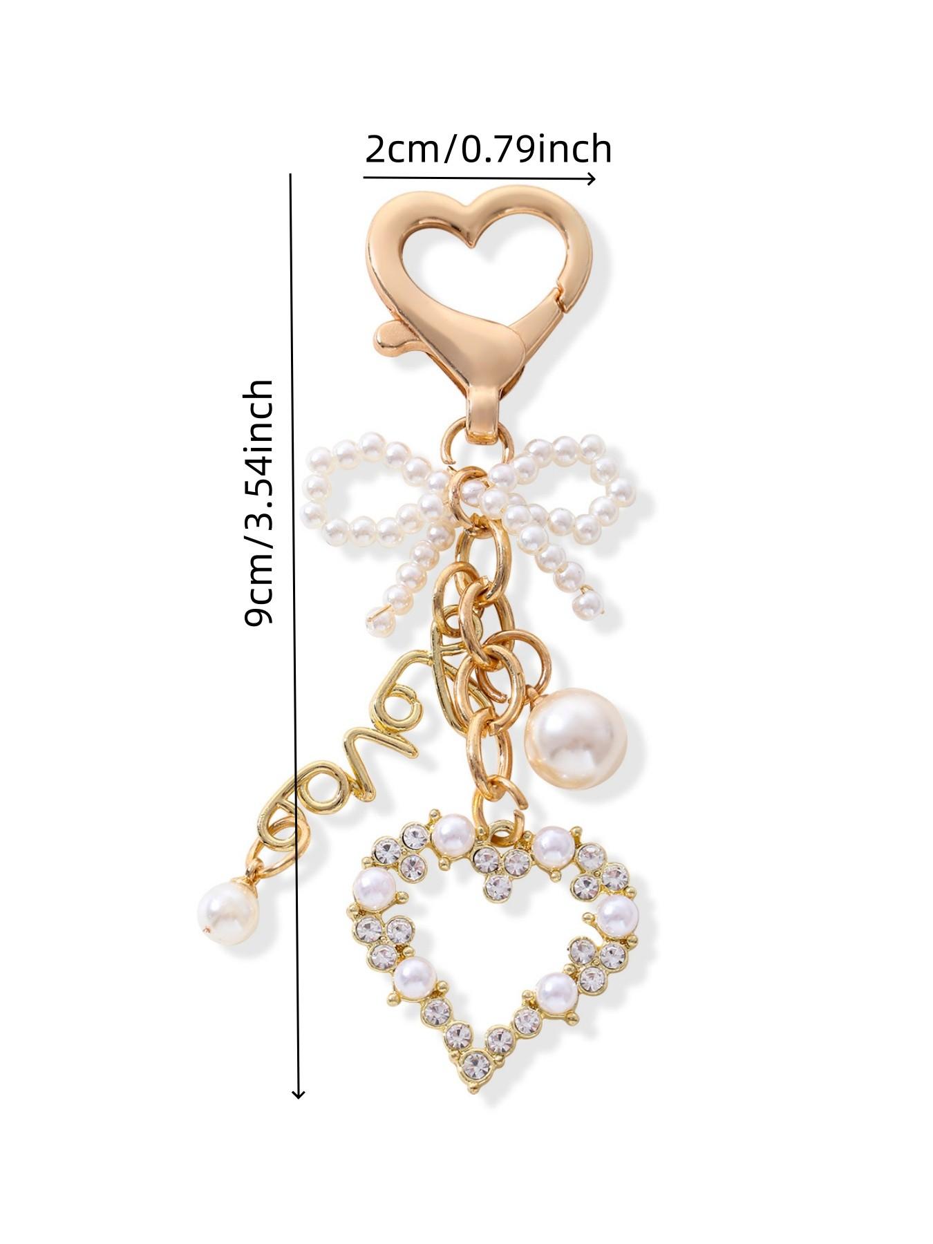 Pearly Butterfly Heart Love Keychain, Romantic Wedding Gift, Sweet and Gentle Style, Car Bag Pendant, Memorial Souvenir