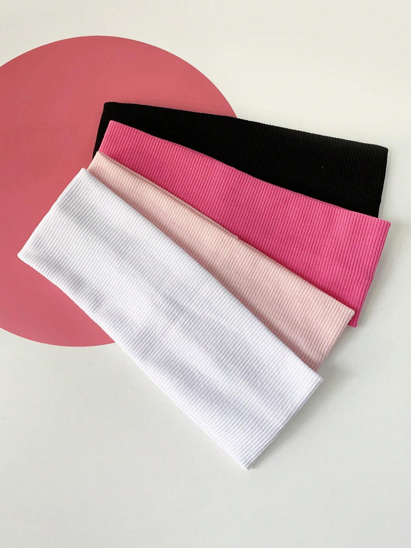 Solid Color Knitted Hair Band, High Elasticity Hair Band, Sweat Absorbing Hair Band, Casual All-match Hair Accessories for Women & Girls, Elastic Headbands, Workout Headband