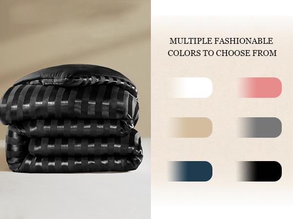 Whale Flotilla 3-Piece Reversible Silky Soft King Size Comforter Set, Luxury Stripe Satin Oversized Comforter Bedding Set with 2 Satin Pillowcases, Lightweight Duvet for All Seasons Whale Flotilla 3-Piece Reversible Silky Soft King Size Comforter Set, Luxury Stripe Satin Oversized Comforter Bedding Set with 2 Satin Pillowcases, Lightweight Duvet for All Seasons