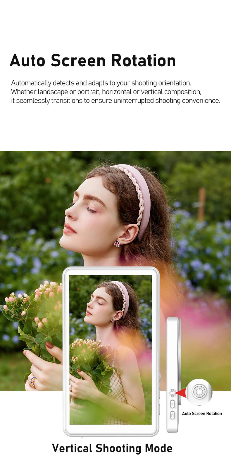 Magnetic Vlog Selfie Monitor Screen for Iphone & Samsung, with Magnetic Phone Holder Clip Mount, Using Phone Rear Camera for Selfie Vlog Live Stream TikTok, Cellphone Smartphone Stand Ts1 Pro Black