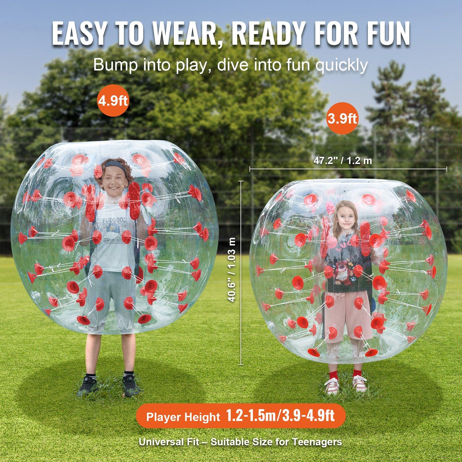 VEVOR Inflatable Bumper Ball 1-Pack, 4FT/1.2M Body Sumo Zorb Balls for Teen & Adult, 0.8mm Thick PVC Human Hamster Bubble Balls for Outdoor Team Gaming Play, Bumper Bopper Toys for Garden, Yard, Park VEVOR Inflatable Bumper Ball 1-Pack, 4FT/1.2M Body Sumo Zorb Balls for Teen & Adult, 0.8mm Thick PVC Human Hamster Bubble Balls for Outdoor Team Gaming Play, Bumper Bopper Toys for Garden, Yard, Park