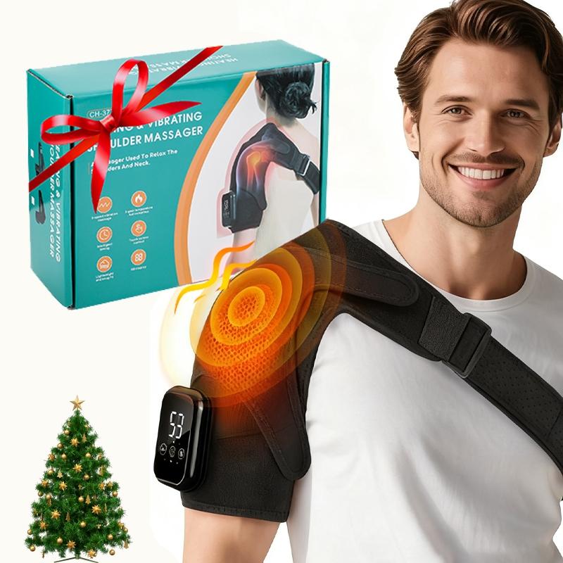 Shoulder Heating Massager, Cordless 3 Vibration Modes, 3 Heat Settings, Adjustable Heating Temperature, Large Shoulder Wrap, Left & Right Shoulders, Rotator Cuff Heating Pad, Christmas Gift