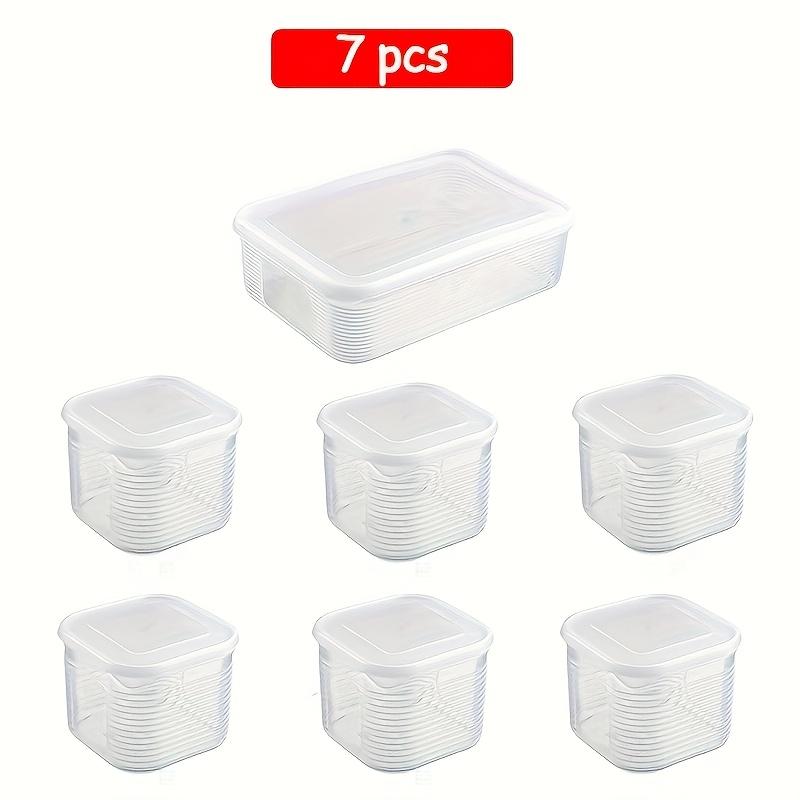 7-Piece Leak-Proof Stackable Food Storage Containers with Lids, Durable PP Material, Ideal for Meat Fruits Vegetables, Indoor Outdoor Use