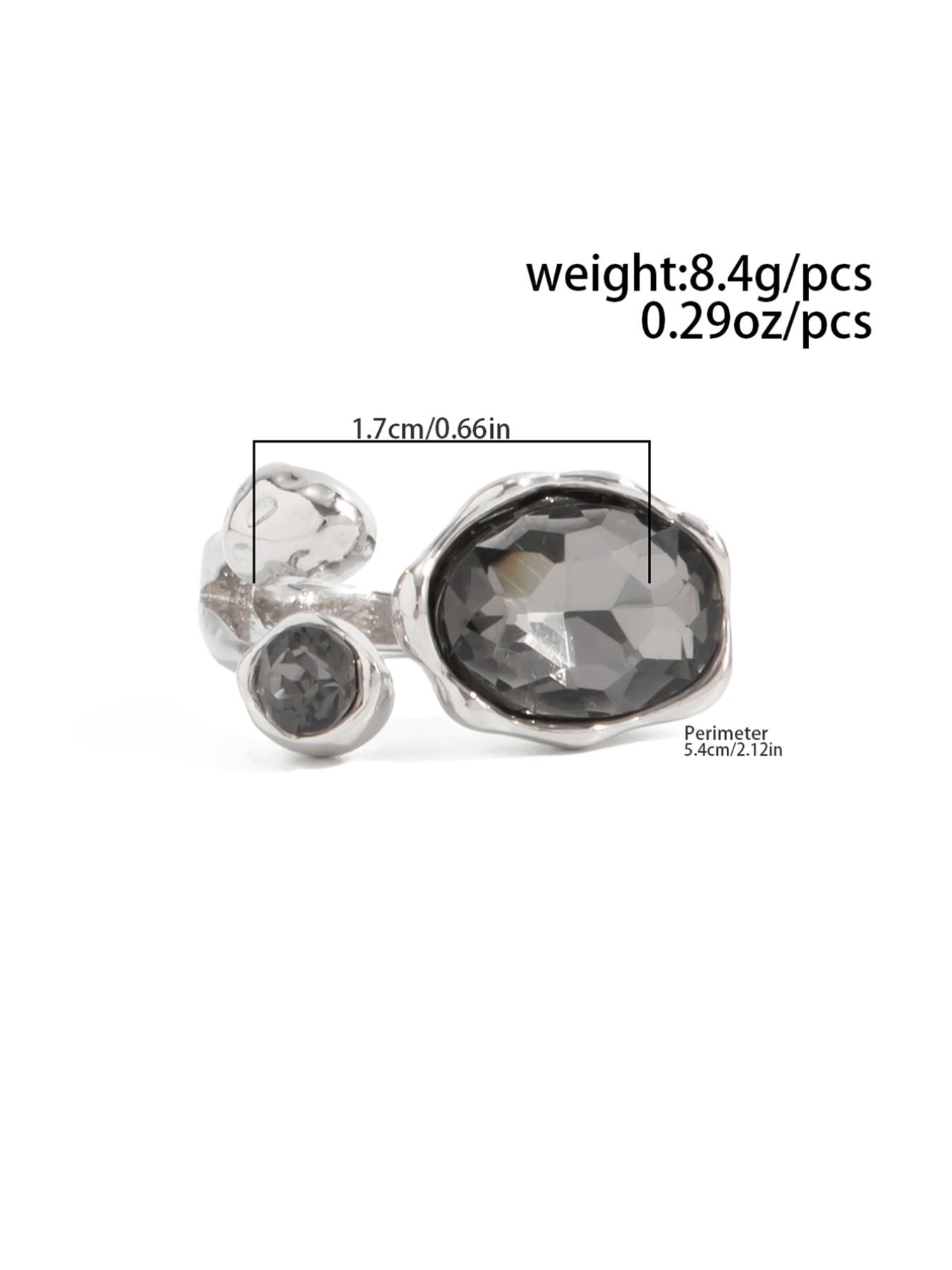 Spring Summer Luxury Irregular Acrylic Crystal Open Ring, Unique Style Accessory, All Seasons Fashion Jewelry, Elegant Fashion Rings