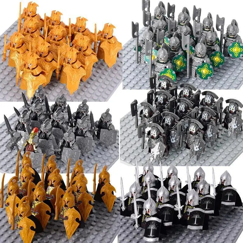 2026 Hot selling toys MOC Medieval Dwarf Warrior Elves Knights lotr Figures Building Blocks Accessories Armor Shield Lord DIY Toys For Children gift Internet-famous toy