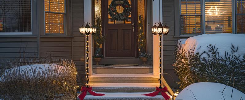 Outdoor Solar Lamp Post Lights, Solar Floor Lamps Outdoor Lights, 3-Head Waterproof Solar Powerd Lights for Garden, Lawn, Pathway, Yard, Front/ Back Door, 60 Lumens, 2 Extra Spare Bulbs, Decoration