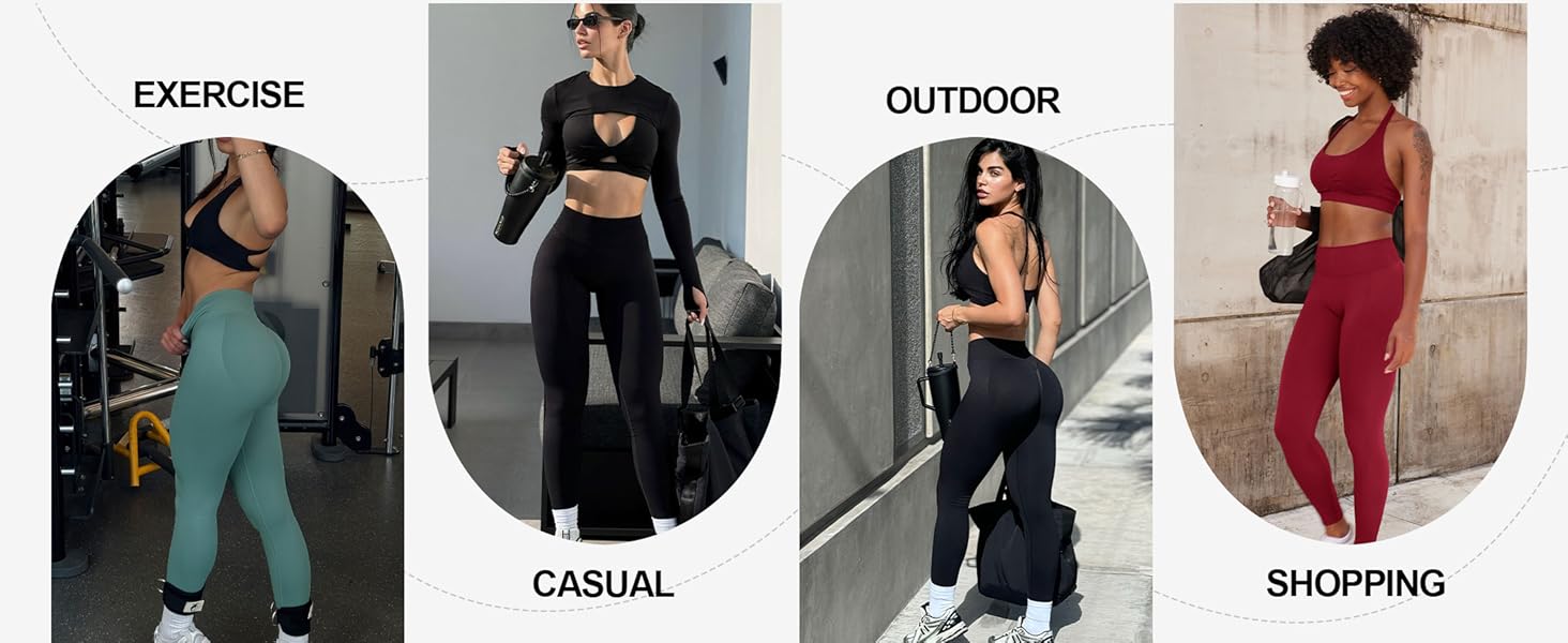 Seamless Compression Tummy Control Glute Leggings for Women, Mid Rise Yoga Pants, Scrunch Butt Lifting Workout Leggings for Gym, Workout Train Leggings, Scrunch Sports Leggings