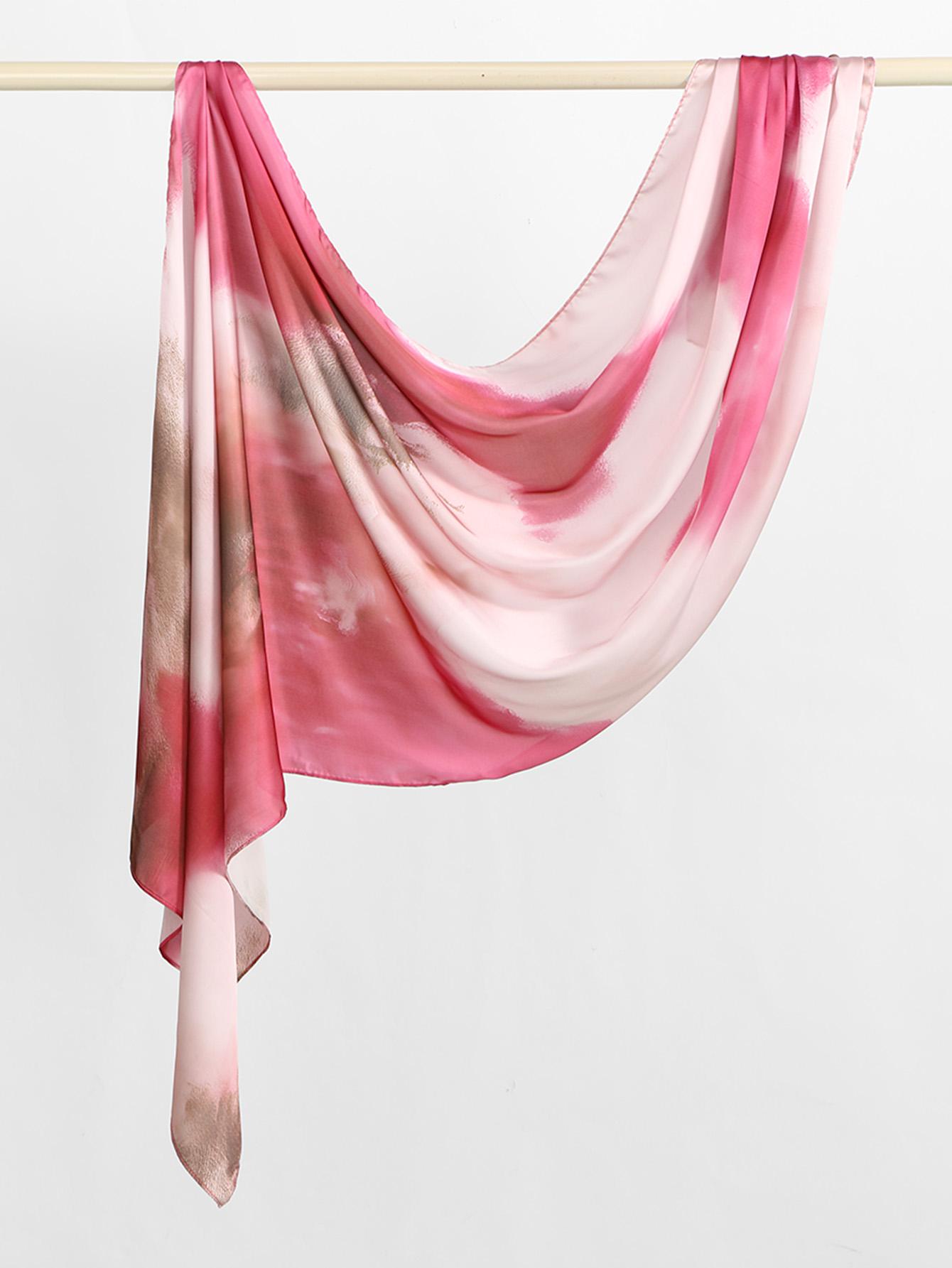 Women's Breathable Jersey Hijab Scarf, Digital Gradient Print Design, Soft Fabric Comfort Fit, Suitable for Various Occasions, For Muslim, Modesty