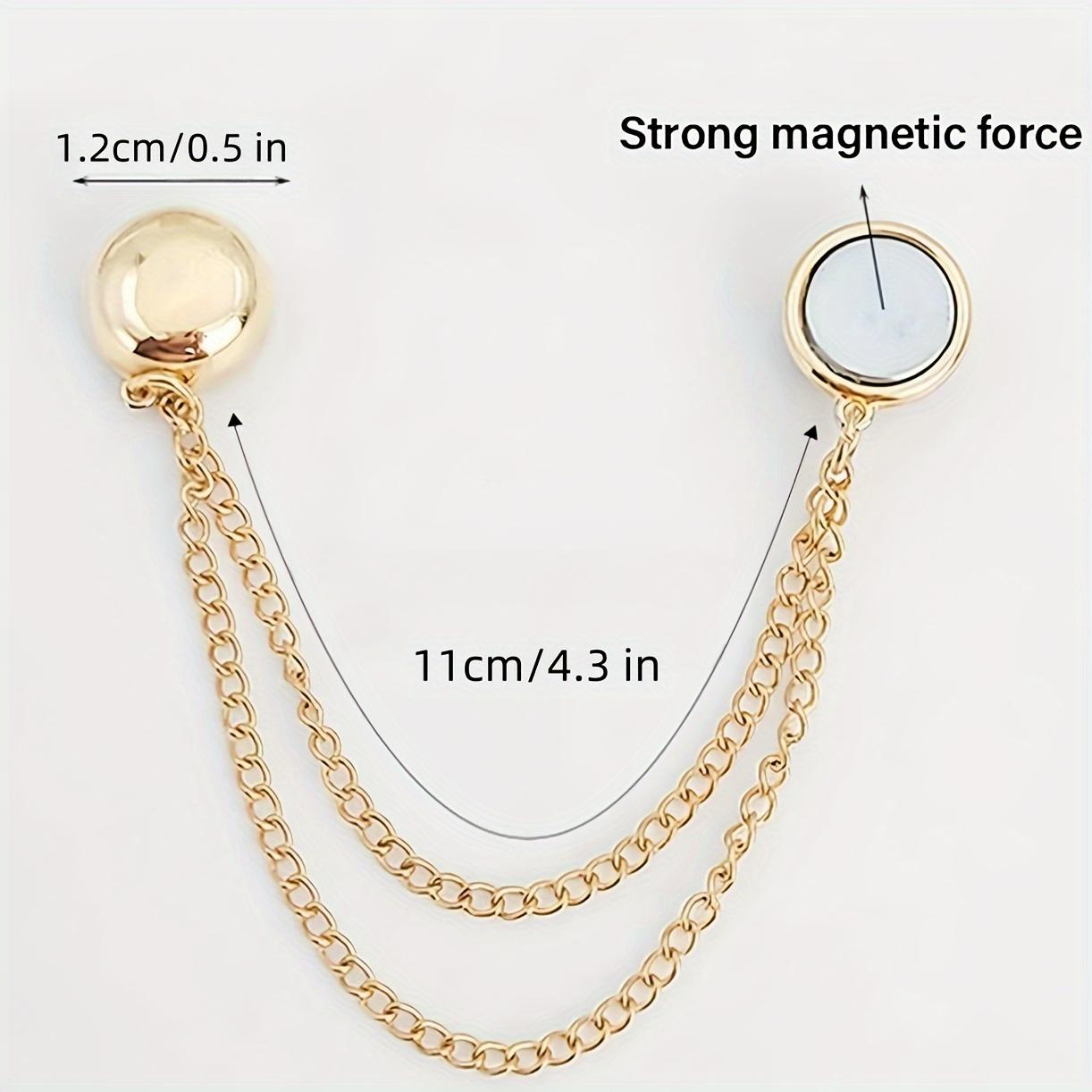 4-Pack Magnetic Clothing Clips, Multi-Function Metal Button Clips for Cuffs, Hem, and Headscarf Decoration, Assorted Colors