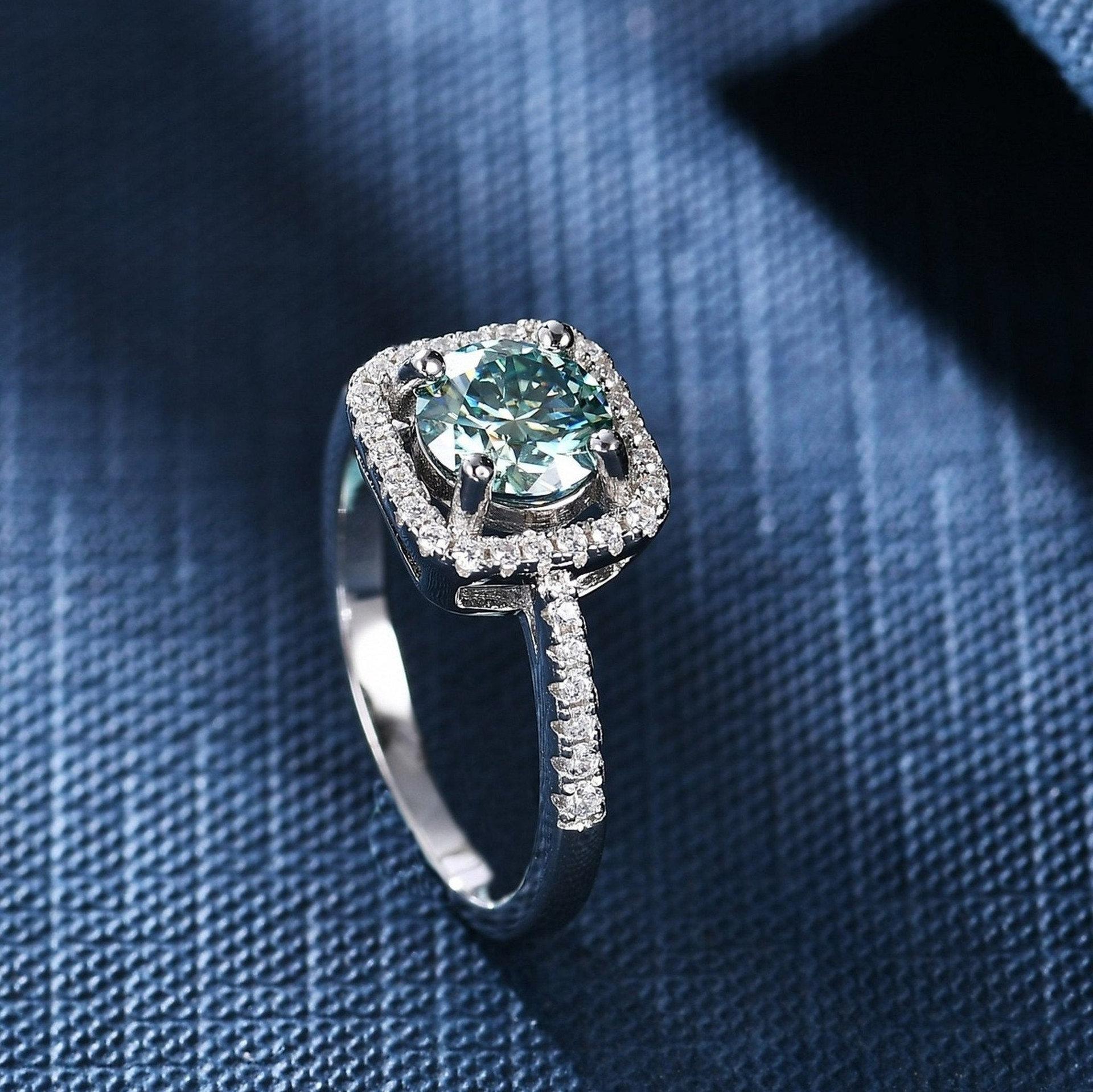 925 Sterling Silver 1CT Colorful Zircon Ring Rainbow Ring Perfect forParties Dates & Self-Love 1CT Birthstone Ring Personalized Gift for Her Emerald Cut Solitaire Ring