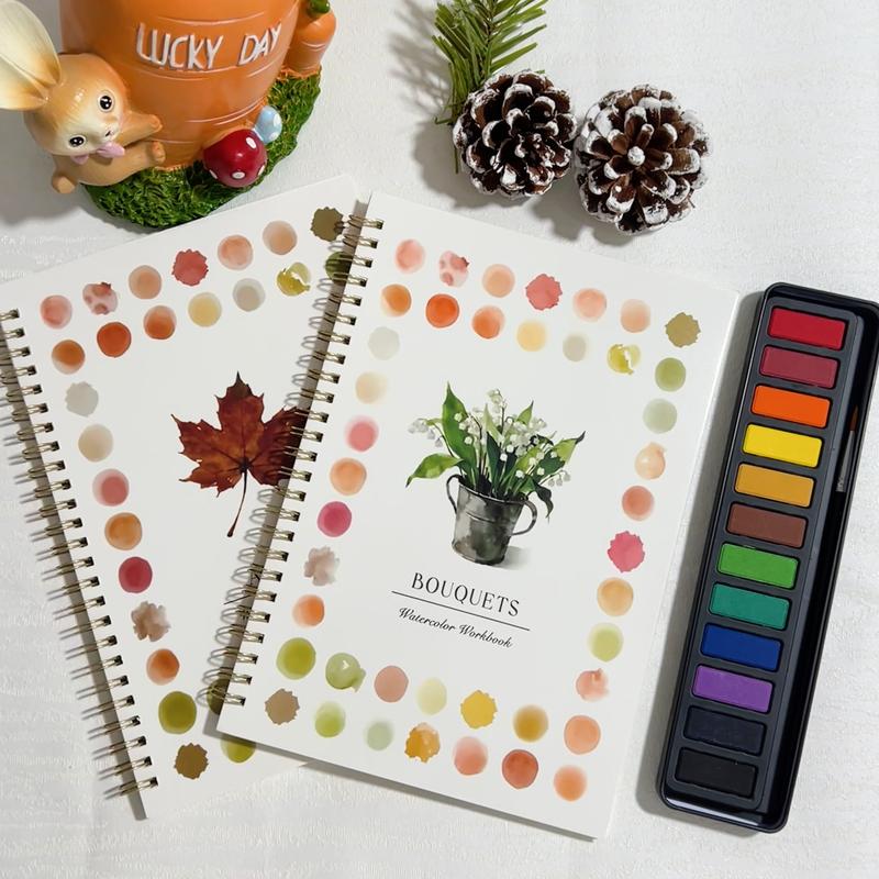 Watercolor Workbook for Beginners, Creative Watercolor Coloring Book for Painting Practice, Suitable for Advanced Practice, Ideal for Art Enthusiasts