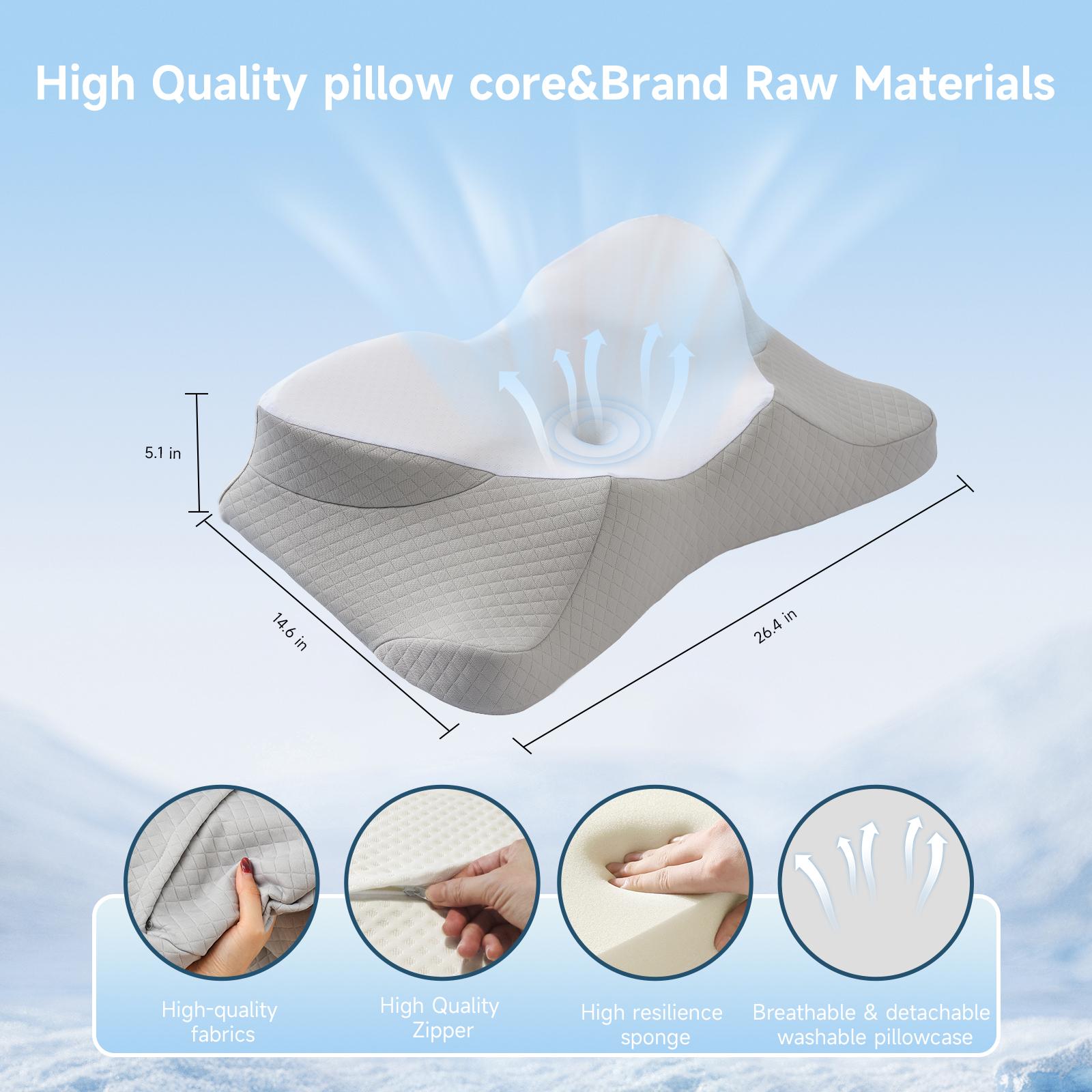 Z-HOM Cervical Memory Foam Pillow - Semi Wrapped Design for All Sleeping Positions - Soft Supportive & Breathable with Removable Washable Covers - Best Gift for Family & Friends - OEKO-TEX Certified