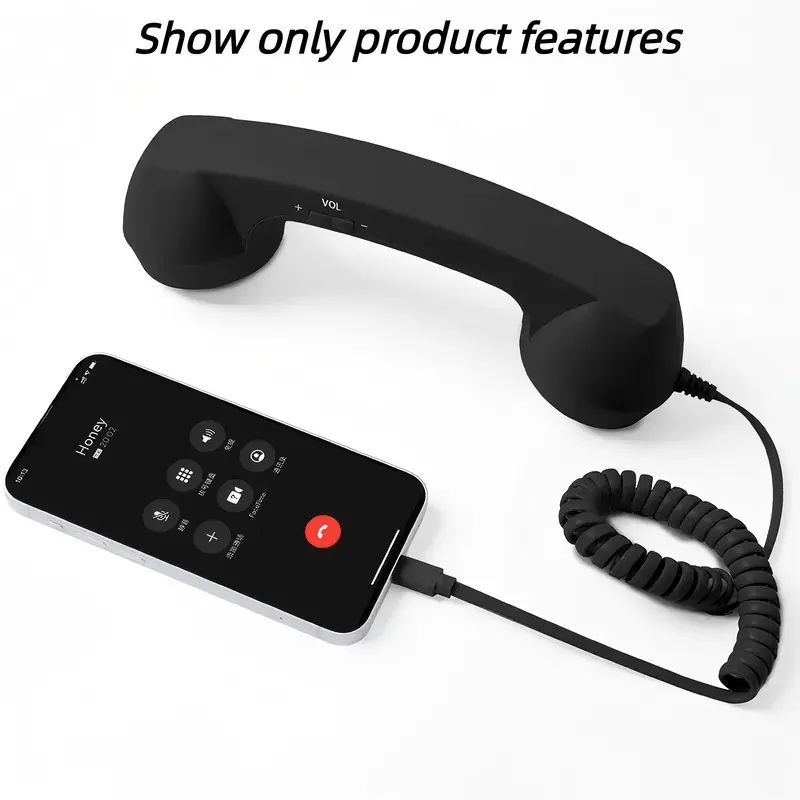 New Type-C Direct Plug Phone, Retro Silent, No Converter Needed, External Call Earpiece, Ergonomic Design, Vibrant Colors, Portable Mini Audio, Headset, Ergonomic Shape