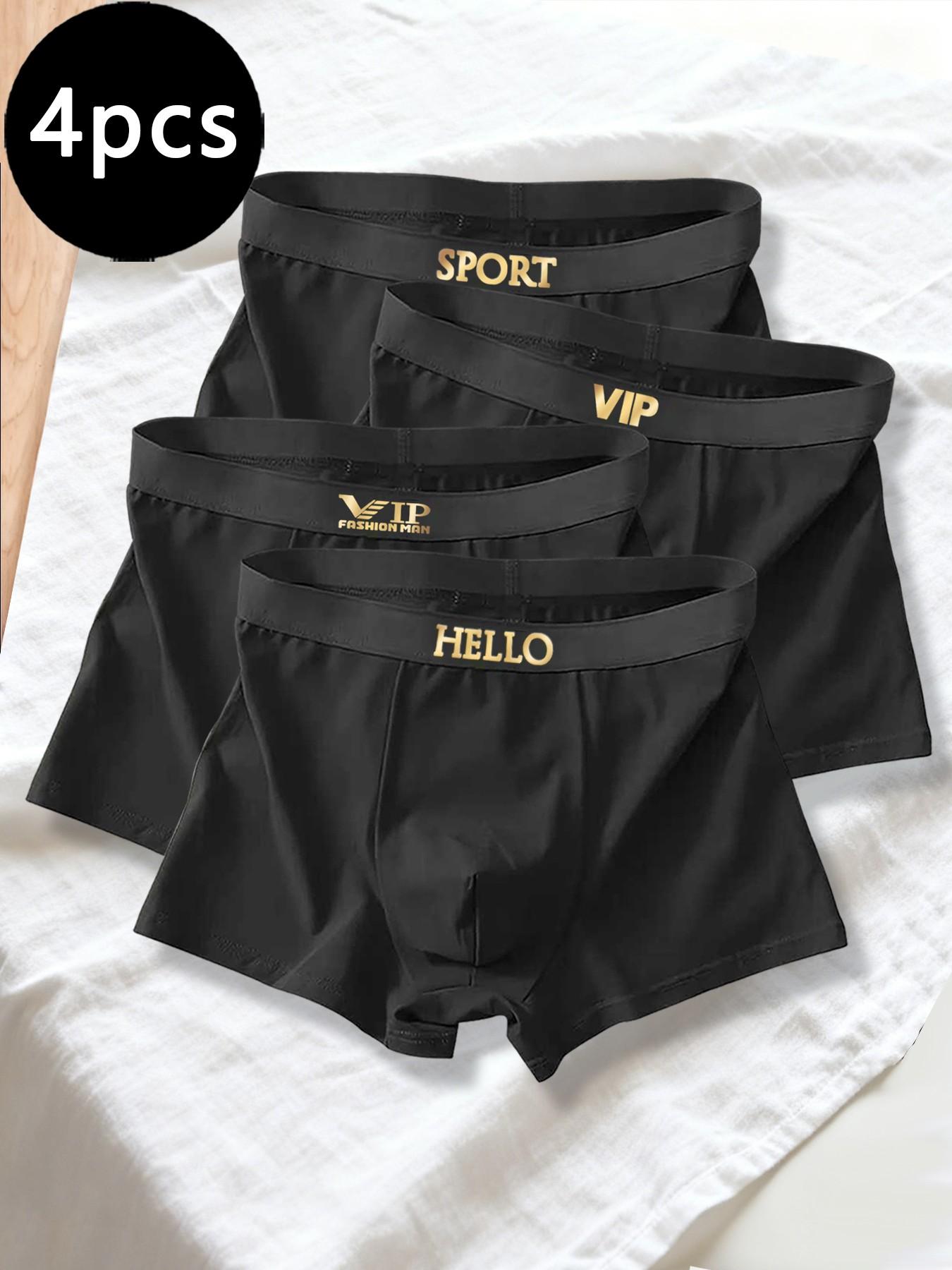 4-pack gold-label waistband men's boxer briefs, comfortable and breathable without riding up, suitable for daily wear, sports and prolonged sitting