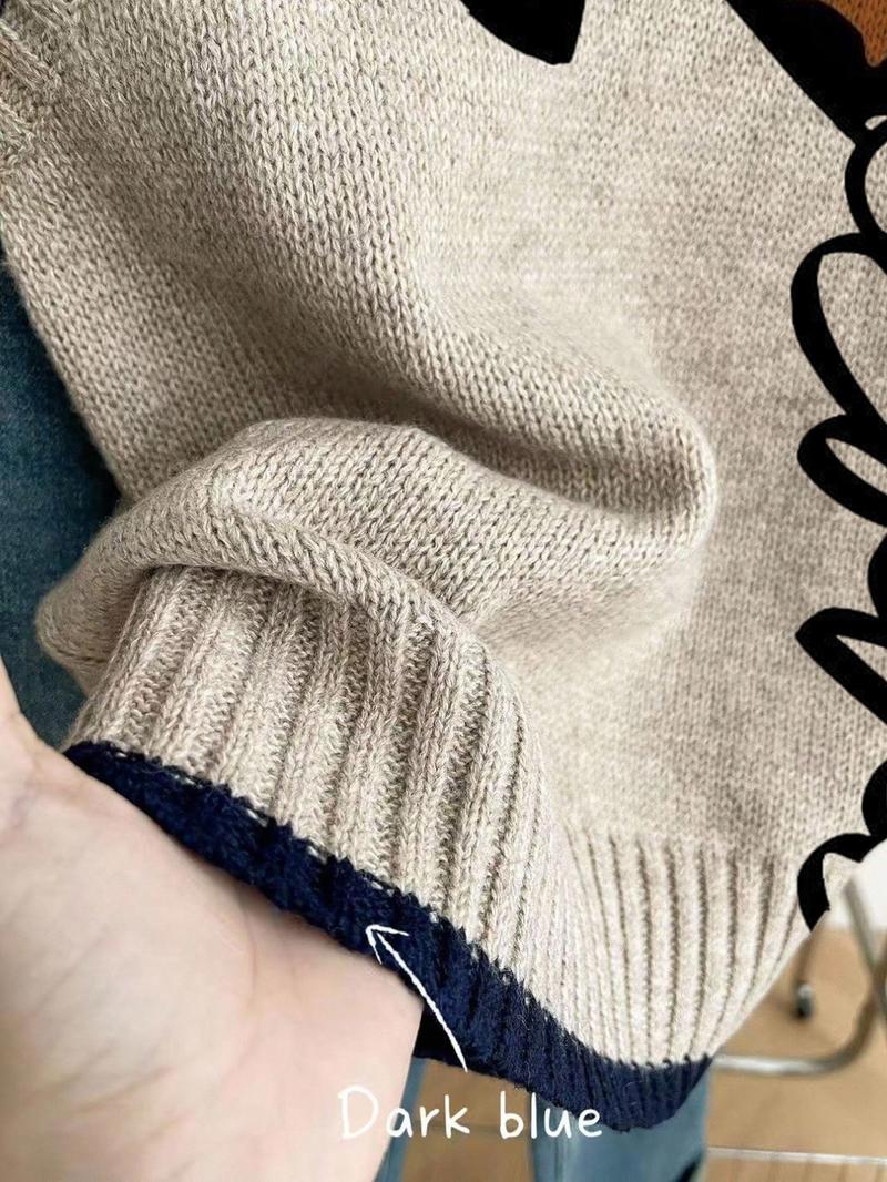 Women's Spring Summer Casual Loose Round Neck Sleeveless Knit Top, Deep Blue Contrast Binding Heart Leopard Print, Outerwear & Layering