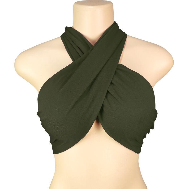 Sexy Tank Top Cross Bandage Backless Sleeveless Halter Crop Tops Women Bare Midriff Camisole Female Tube Top Cropped Vest