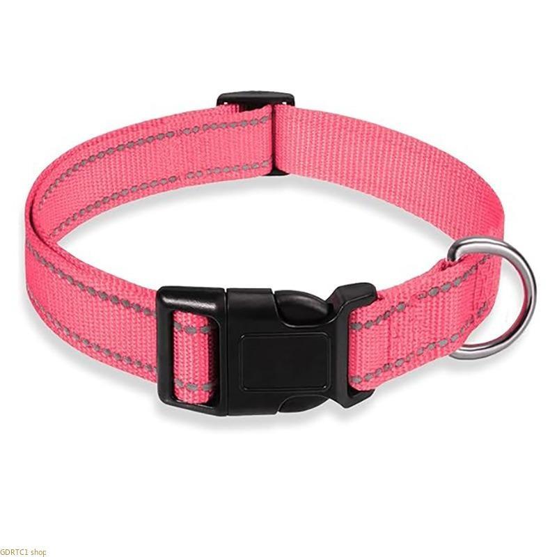 2PCS Woven Fabric Reflective Dog Collar with High Vis Strips, Adjustable Small/Medium Pet Neck Collar for Night Safety Walking Supplies, Easy Cleaning, Classic