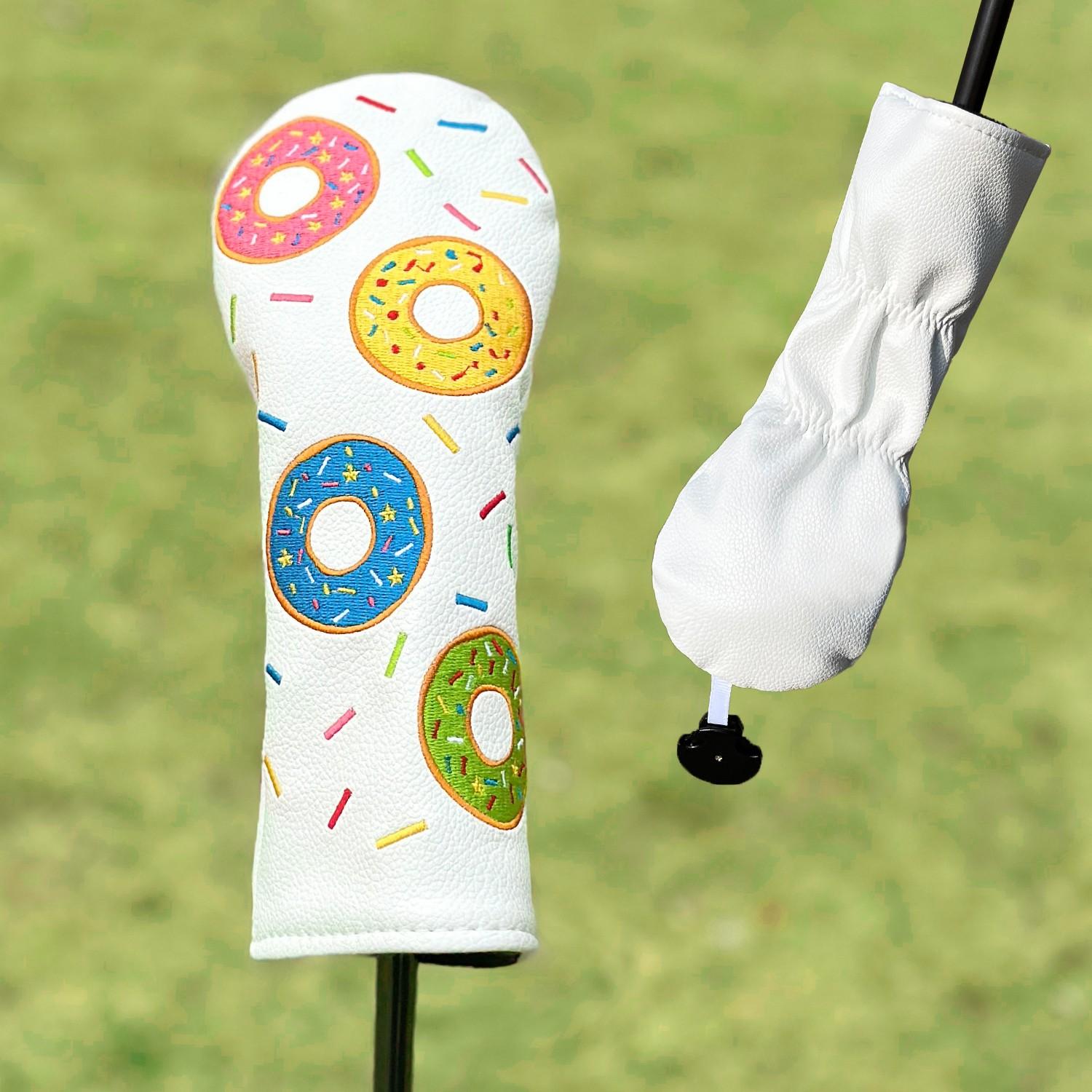 Donut Golf Club Head Cover, 1pc/4pcs Driver Fairway Hybrid Headcovers, Durable Protective Golf Accessories for Golfers