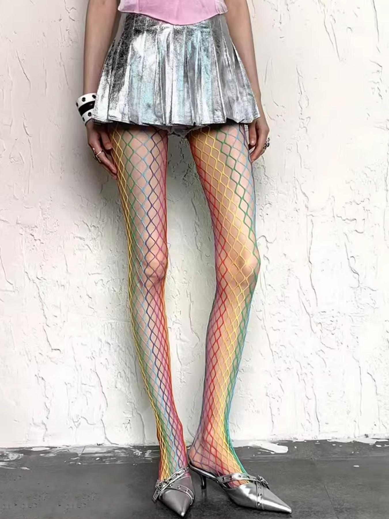 High Waist Rainbow Stripe Jumpsuit, Slim-Fitting Casual Wear, Visual Leg Sculpting, All-Season Fashion, Bold and Trendy Style