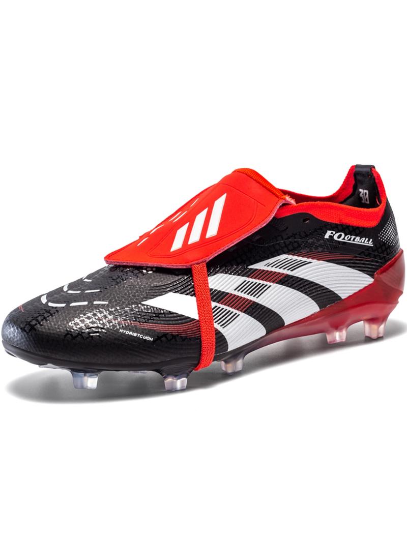 Unisex's Foldable Sporty Football Shoes, Comfortable and Durable Striped Microfiber Upper Football Boots, All Seasons