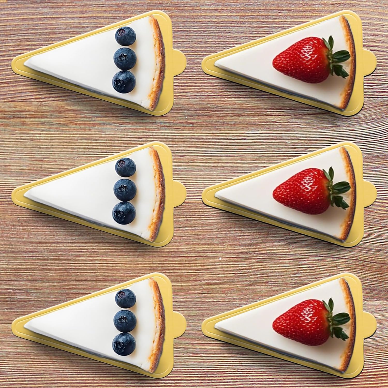 100 Pcs Mini Golden Cake Base, Triangle Party Cake Stand, Disposable Cake Board