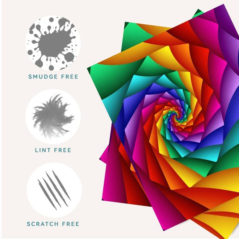 1/3/6/14pcs Rainbow Spiral Cleaning Cloth, Suitable For Camera & Eyeglass Lenses, Multiple Specifications Available, Single - Sided, High - Efficiency Cleaning, Soft Material, Ideal For Home & Photography Use, Bright & Striking Design