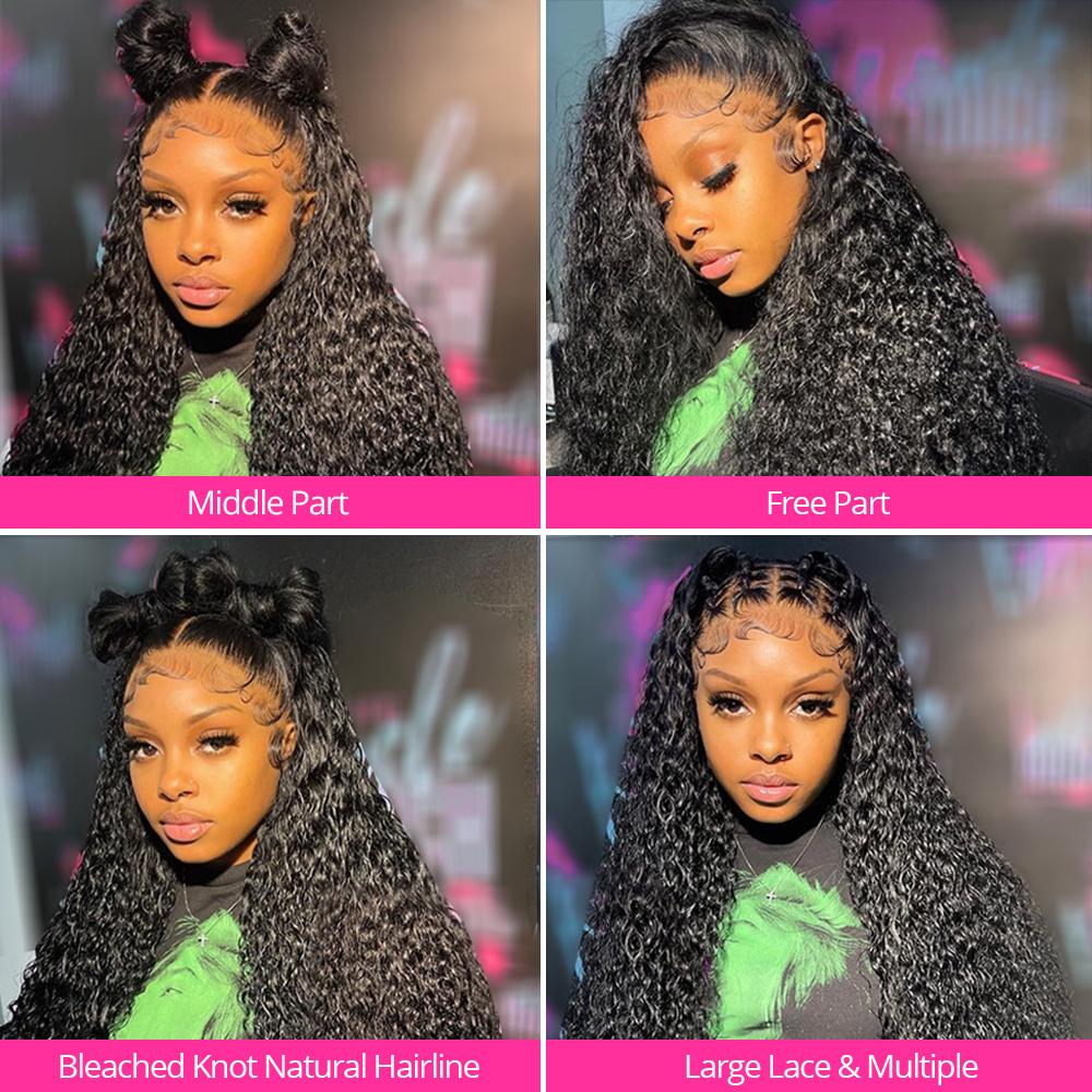 [New In]Bling Hair Hd 13x6 Lace Wig Human Hair Curly Wig For Women 32 Inch Brazilian Pre Plucked 13x4 Deep Wave Water Wave Lace Frontal Wigs