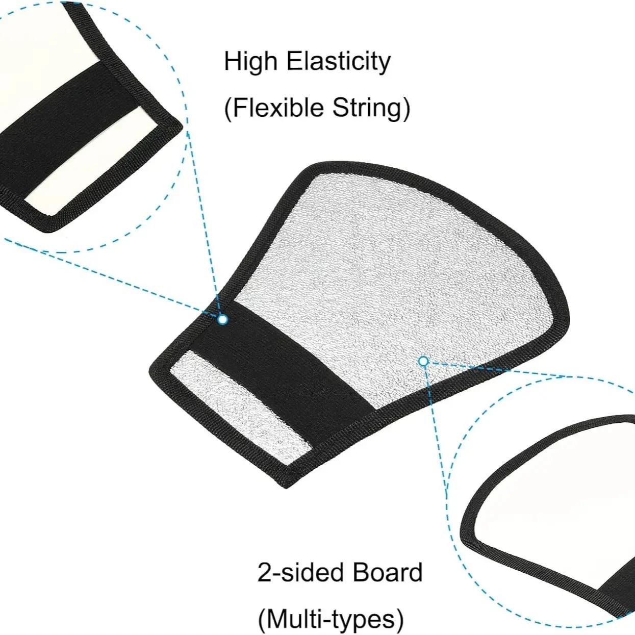 2-In-1 Silver Color & Flash Diffuser Reflector, Elastic Band Bendable, Universal Fit for Standard Camera Flashes, Photography Accessory