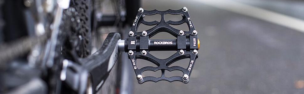 ROCKBROS Lightweight Aluminum Alloy Bike Pedals with Wide Platform Grip