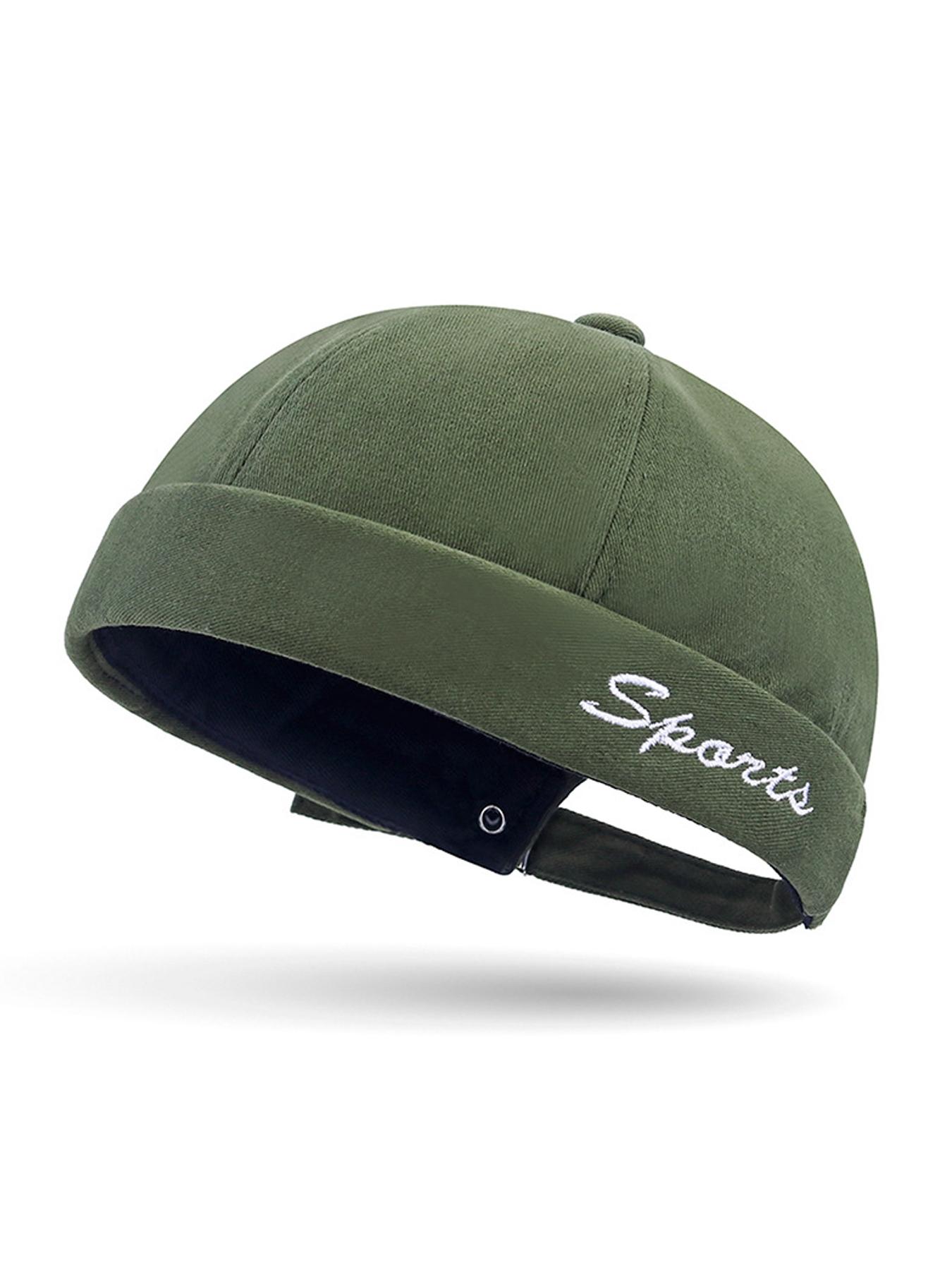 Brimless Cap Unique Men Casual Docker Beanie Watch Cap Rolled Cuff Harbour Hat Adjustable Landlord Hat Sailor No Brim Skull Cap