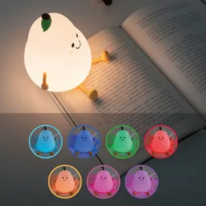 Silicone Night Light for Bedroom Sleep, Squishy Night Light, Duck Pear Design Tap Lamp Gift, Soft Touch Silicone Material, Perfect for Home Decor & Gifts