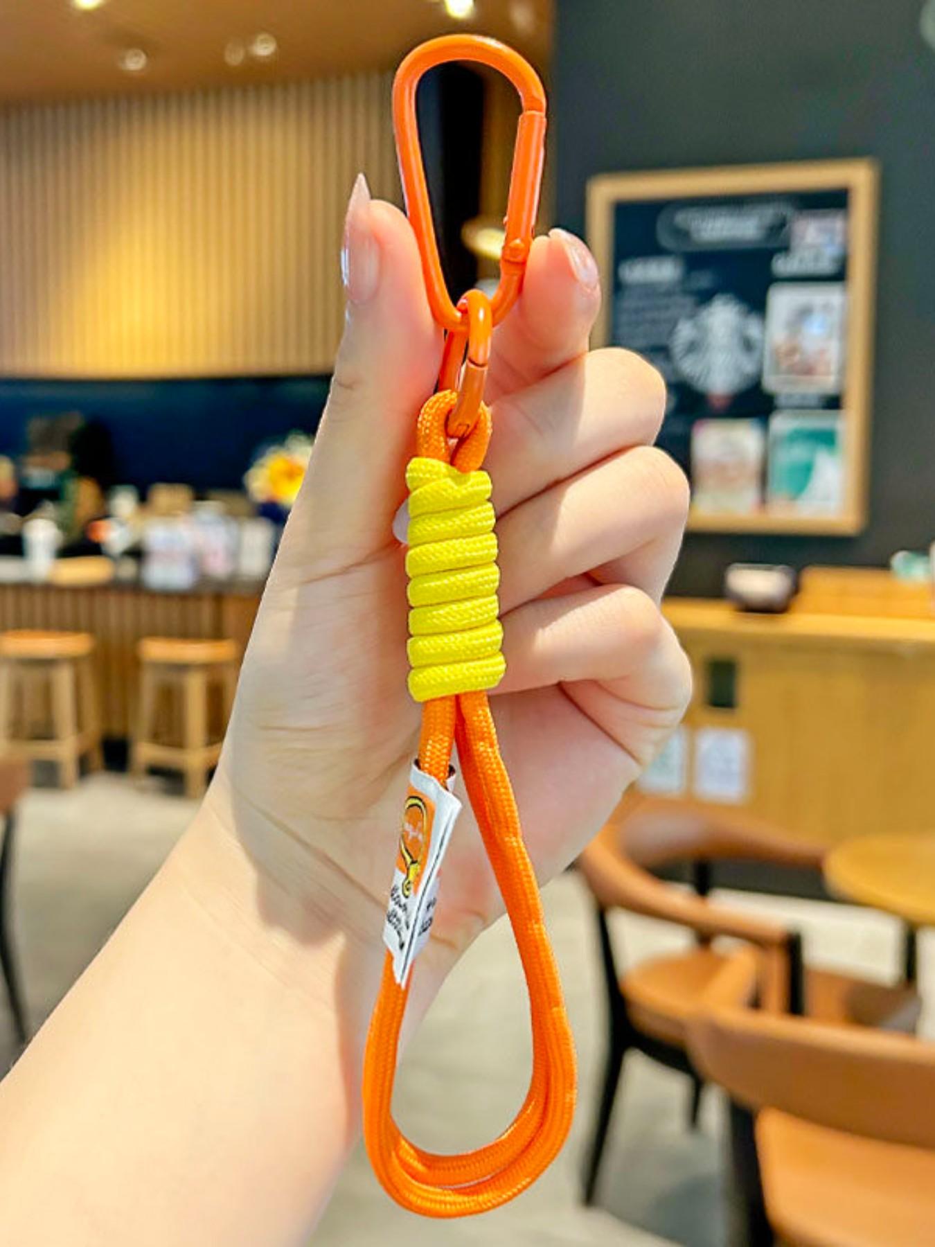 Handmade Multicolor Keychain, Backpack Decoration, Anti-Loss Keychain, Phone Accessory, Polyester Short Strap Pendant, Phone Case Keychain