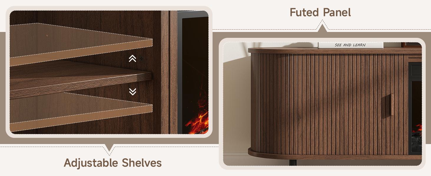 【SPOTLIGHT DAY】ONBRILL 70.8" Gorgeous Fluted Fireplace TV Stand for TVs Up to 80" with 23" Electric Fireplace, Luxury  Modern Entertainment Center with Power Outlet , TV Media Console with Storage for Living Room, Bedroom Furniture