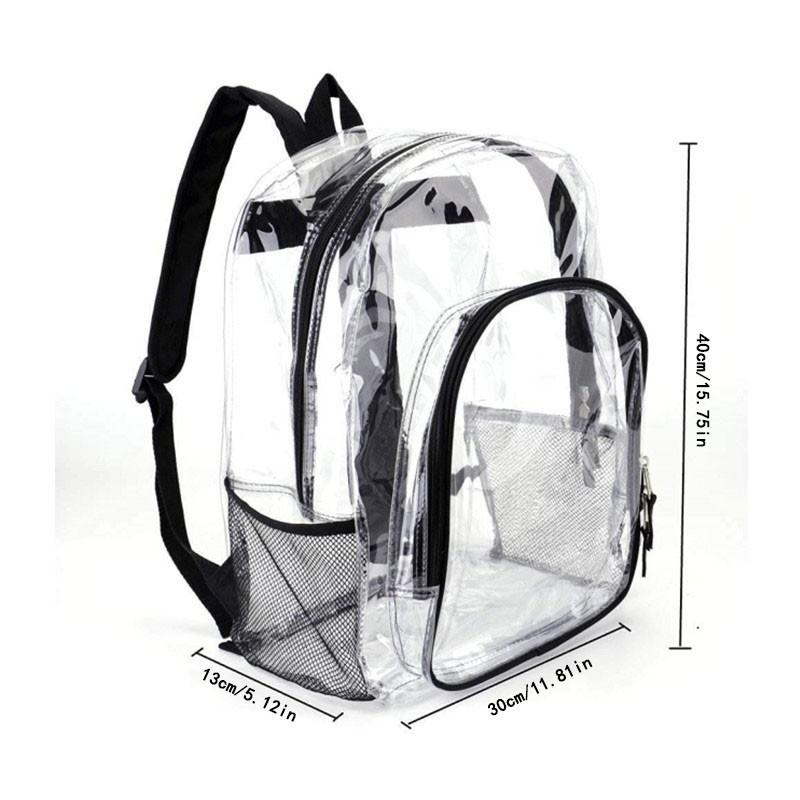 Transparent PVC Waterproof Backpack, Large Capacity School Bag, Travel Backpack for Men and Women, Durable and Lightweight Design