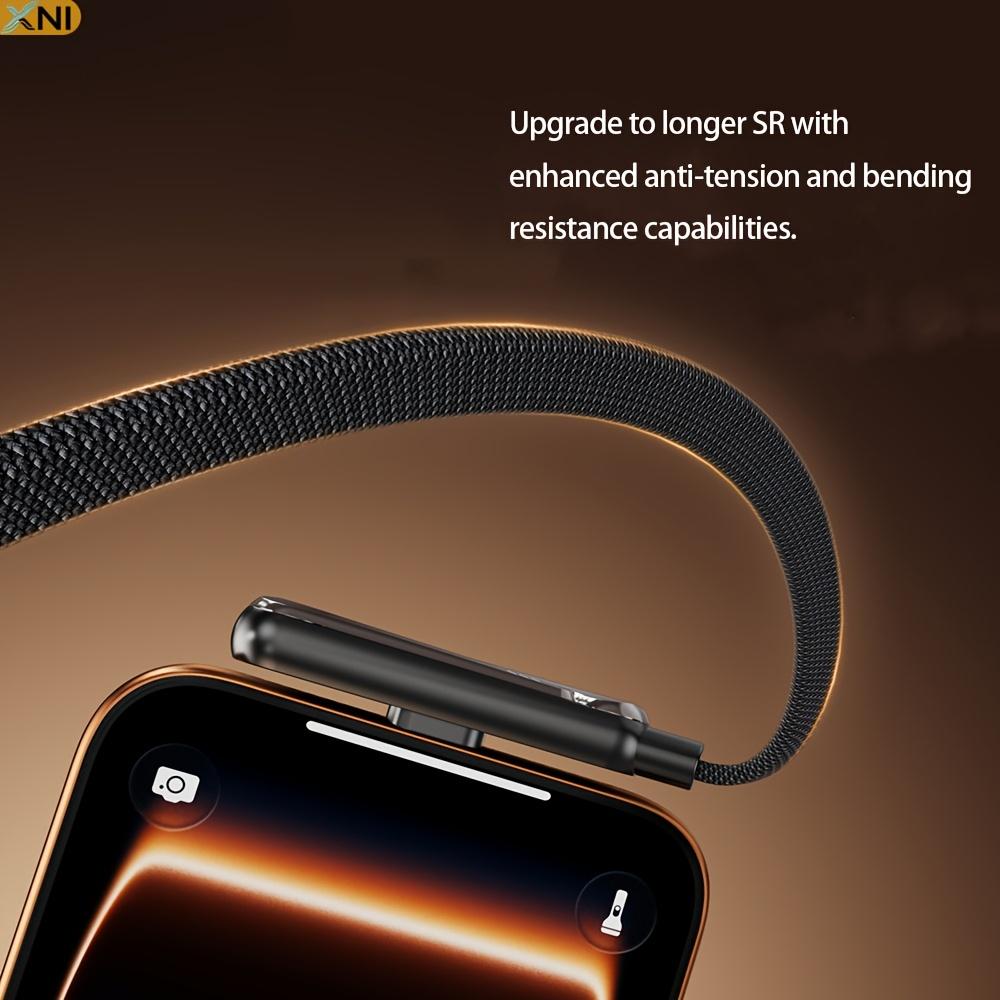 65W Flat Braided Fast Charging Cable,  Phone Holder | 2-in-1 Foldable Holder, Durable Multifunctional Charging Cable Suitable for Smartphones and Tablets, Samsung Type-C Charging Cable