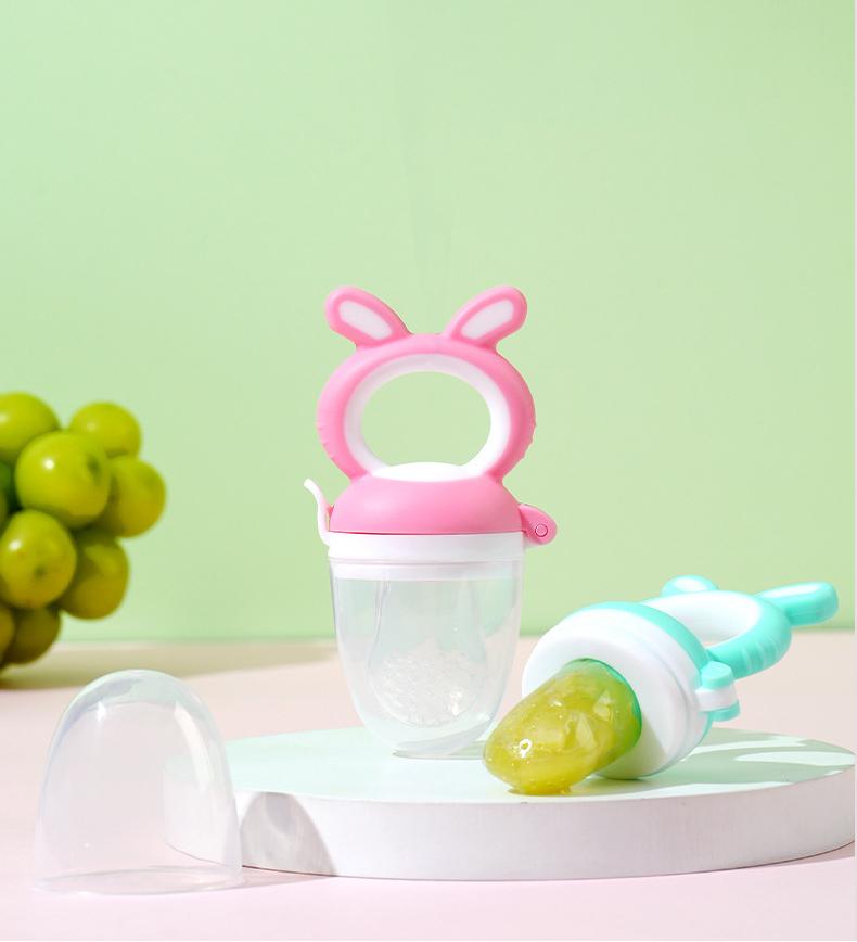 Infant Fruit Feeder Pacifier |   Soft Silicone Bunny Teething Feeder