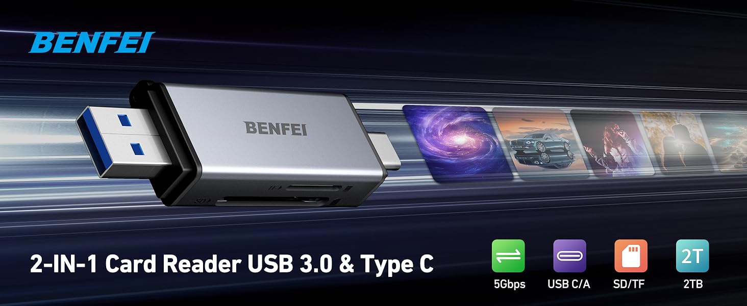 BENFEI SD Card Reader, USB C to SD Micro SD Card Memory Card Adapter Dual Slot Compatible with iPhone 15 Pro/Max, MacBook Pro/Air 2023, iPad Pro, iMac, S23, XPS 17, Surface Book 3 and More BENFEI SD Card Reader, USB C to SD Micro SD Card Memory Card Adapter Dual Slot Compatible with iPhone 15 Pro/Max, MacBook Pro/Air 2023, iPad Pro, iMac, S23, XPS 17, Surface Book 3 and More