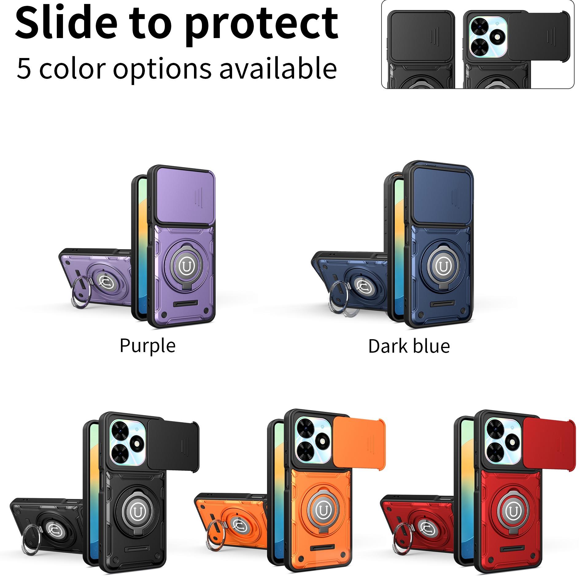 New 360 Rotating Magnetic Stand Phone Case for Tecno Spark20 & Tecno PoP8, Anti-Drop Phone Shell with Camera Cover Protection