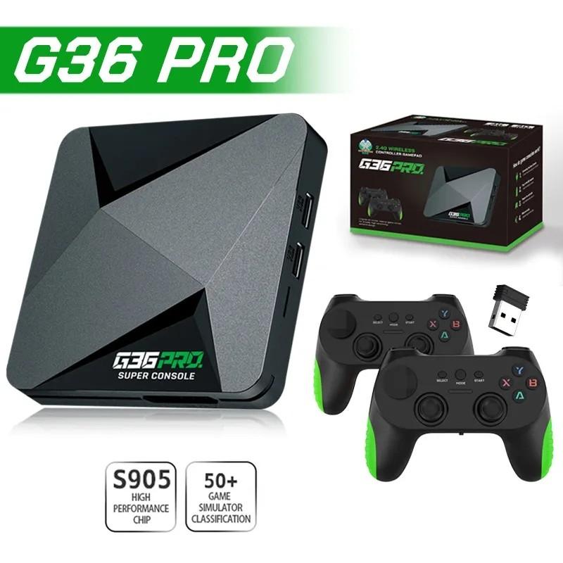 G36 PRO gaming console set-top box with 4K dual-system wireless function. G36PRO home gaming console with 64G memory. Completely upgraded retro gaming console.