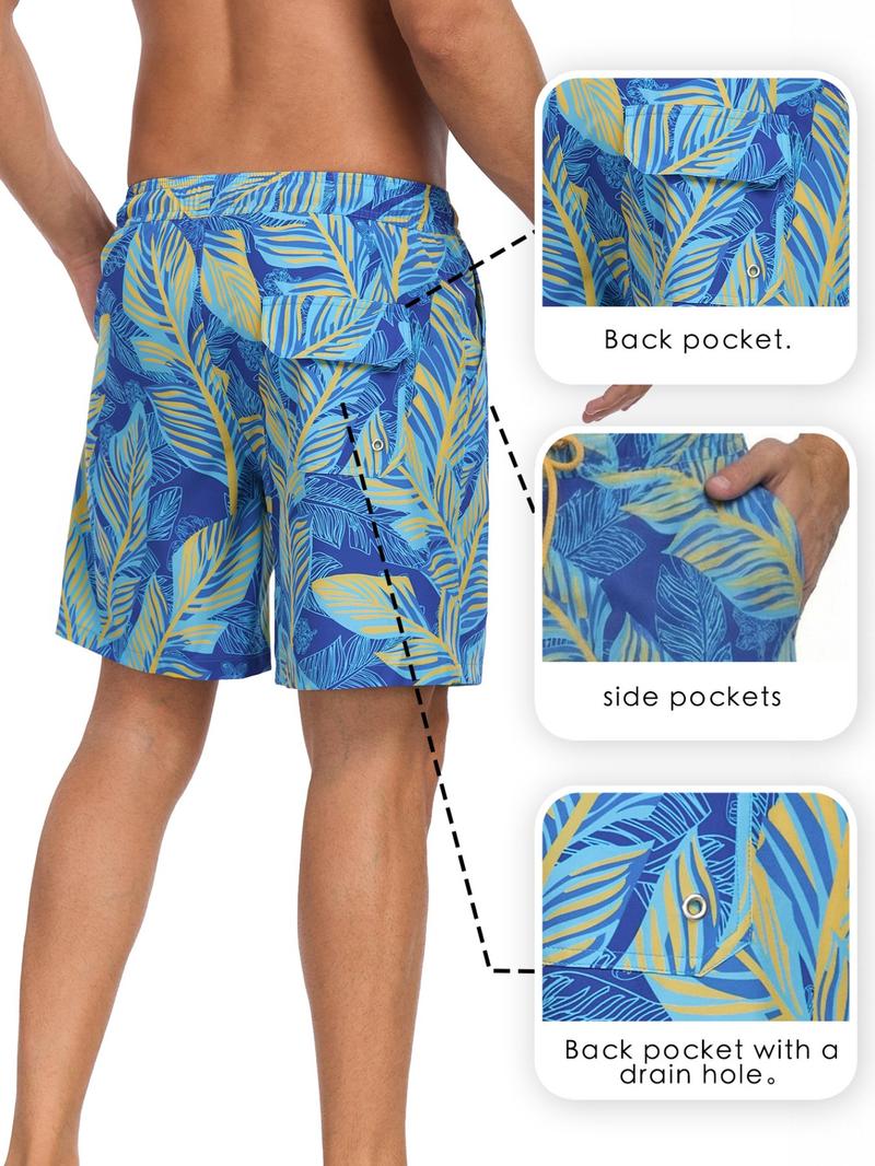 Men's 2-In-1 Swim Trunks, 7 Inch Swimming Shorts Beach Pants, Quick Dry Gym Shorts with Compression Lining, Gym Vacation Pool Wear